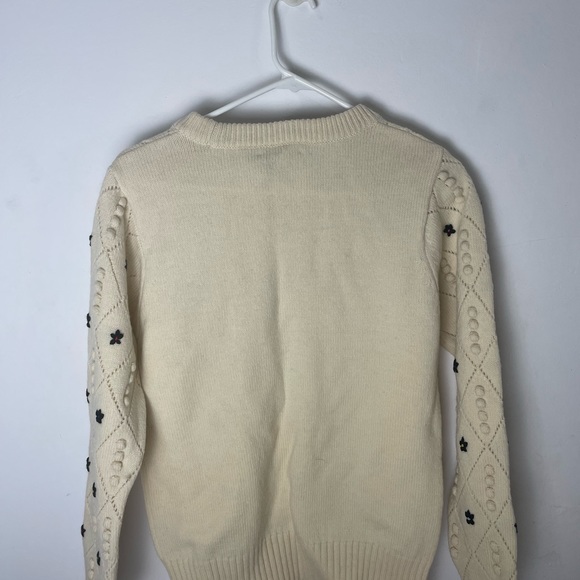 Embroidered Wool Ivory Crewneck - Picture 3 of 3